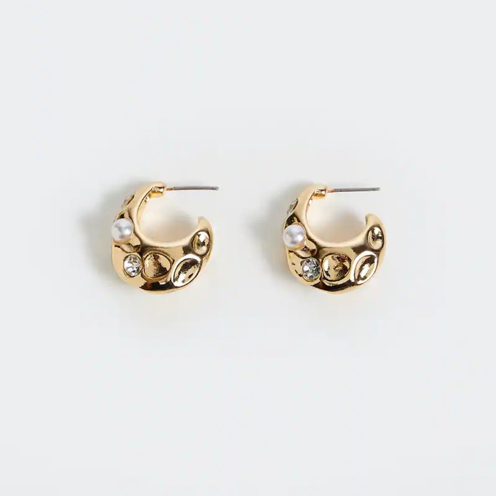 Mango Pearl-effect Crystal Earrings, Brand New!